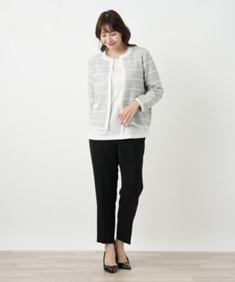 ツイード風カーディガン【Leilian WHITE LABEL