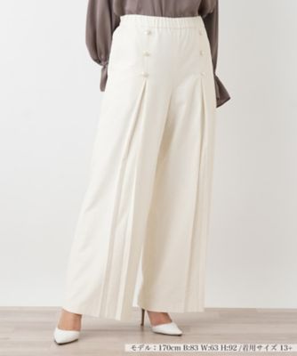 ＜Leilian plus house (Women/大きいサイズ)＞フロントボタンタックワイドパンツ【ＮＥＭＩＫＡ】