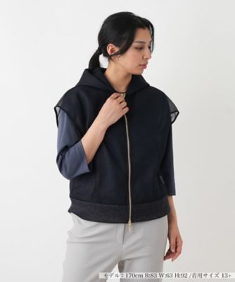 ＜Leilian plus house (Women/大きいサイズ)＞メッシュフードショートベスト【ＮＥＭＩＫＡ】