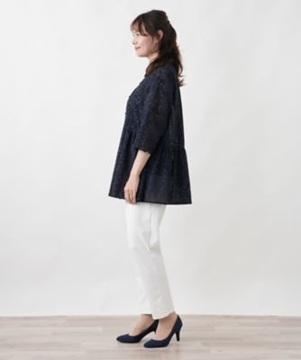 カットワークレースチュニック | Leilian plus house (Women/大きい