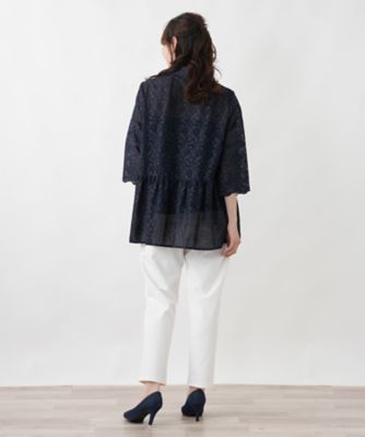 カットワークレースチュニック | Leilian plus house (Women/大きい