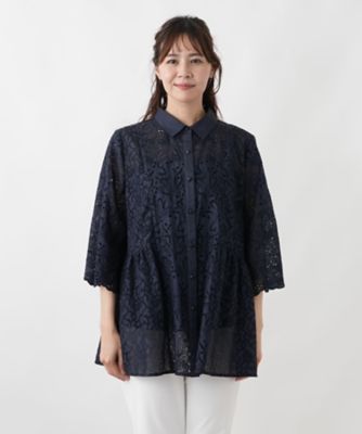 カットワークレースチュニック | Leilian plus house (Women/大きい