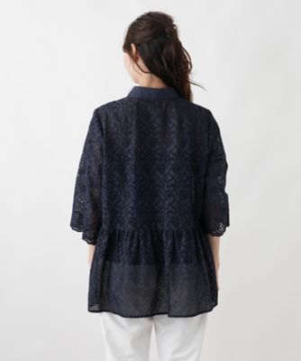 カットワークレースチュニック | Leilian plus house (Women/大きい