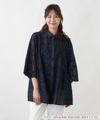 ＜Leilian plus house (Women/大きいサイズ)＞カットワークレースチュニック