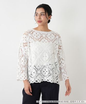 ＜Leilian plus house (Women/大きいサイズ)＞大柄クロシェレースプルオーバー【プラス企画】