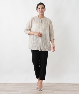 楊柳風バンドカラーシャツ【ROCHAS Premiere