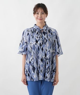 【中古】【美品】MUSE BY ROCHAS Premiere ニューズバイロシャスプルミエール レリアン トップス ブラウス 総柄 サイズ11 日本製S13＿s-0546-r13 ROCHAS - 【中古】【美品】MUSE BY ROCHAS Premiere ニューズバイ