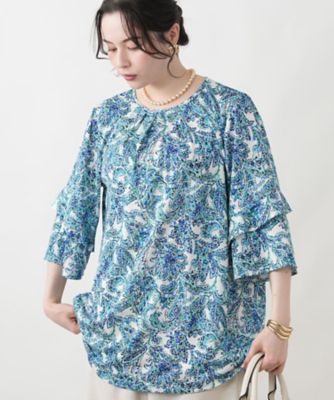 ＜Leilian plus house (Women/大きいサイズ)＞ペイズリー柄チュニックブラウス