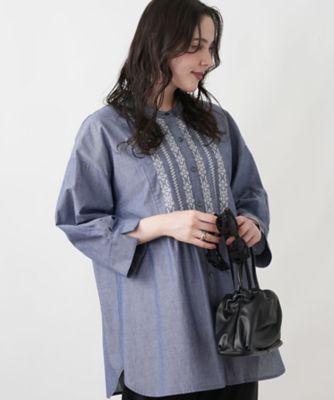 刺繍デザインチュニックブラウス | Leilian plus house (Women/大きい