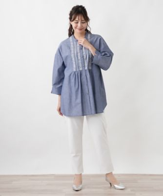 刺繍デザインチュニックブラウス | Leilian plus house (Women/大きい
