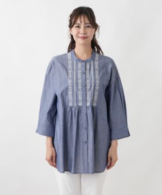 刺繍デザインチュニックブラウス | Leilian plus house (Women/大きい