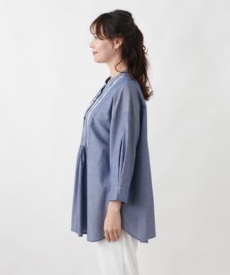 刺繍デザインチュニックブラウス | Leilian plus house (Women/大きい