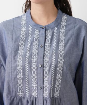 刺繍デザインチュニックブラウス | Leilian plus house (Women/大きい