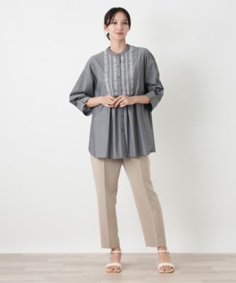 刺繍デザインチュニックブラウス | Leilian plus house (Women/大きい