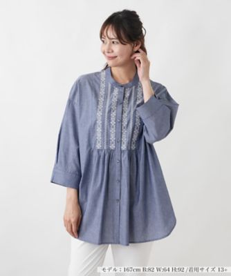 ＜Leilian plus house (Women/大きいサイズ)＞刺繍デザインチュニックブラウス