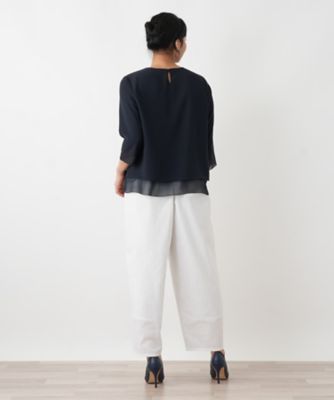 店頭人気】シフォン袖カットソー | Leilian plus house (Women/大きい