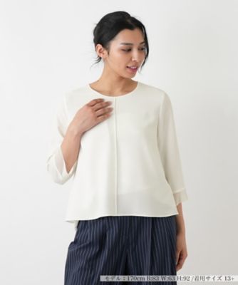 ＜Leilian plus house (Women/大きいサイズ)＞シフォン袖カットソー【２６年３月カタログ】