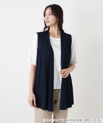 ＜Leilian plus house (Women/大きいサイズ)＞プリーツドレープロングベスト