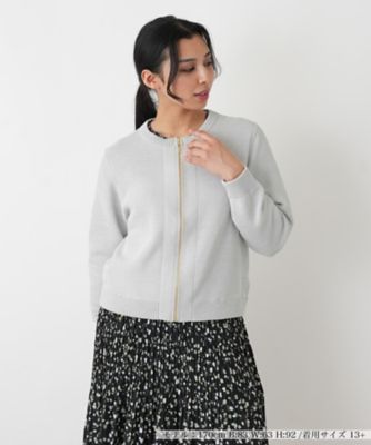 ＜Leilian plus house (Women/大きいサイズ)＞ニットブルゾン【Ｒｉｃｈ　１－ｍｉｌｅ】【２６年３月カタログ】