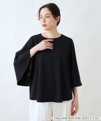 ＜Leilian plus house (Women/大きいサイズ)＞フレアスリーブプルオーバー【ＢＯＵＲＧＥ】