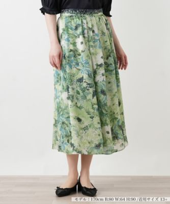 ＜Leilian plus house (Women/大きいサイズ)＞パネルフレアスカート【ＢＯＵＲＧＥ】