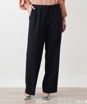 ＜Leilian plus house (Women/大きいサイズ)＞タックワイドストレートパンツ【ＢＯＵＲＧＥ】