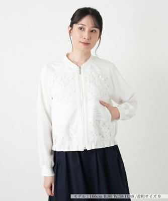 ＜Leilian plus house (Women/大きいサイズ)＞デザインレースジャケット【２０２６＿４月カタログ】【ＭＵＳＥ　ＢＹ　ＲＯＣＨＡＳ　Ｐｒｅｍｉｅｒｅ】