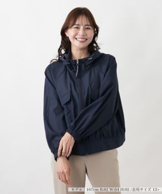 美品 ✨定価5.3万23区 R アール☆ジップアップフーデッドブルゾン25SS フーデッドジップブルゾン【MUSE BY ROCHAS