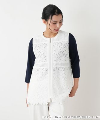 ＜Leilian plus house (Women/大きいサイズ)＞ベスト【ＭＵＳＥ　ＢＹ　ＲＯＣＨＡＳ　Ｐｒｅｍｉｅｒｅ】