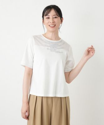 ＜Leilian plus house (Women/大きいサイズ)＞ロゴＴシャツ【２０２６＿４月カタログ】【ＭＵＳＥ　ＢＹ　ＲＯＣＨＡＳ　Ｐｒｅｍｉｅｒｅ】