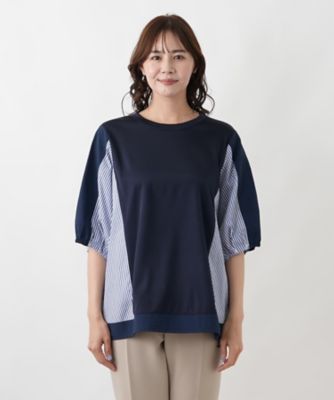 ストライプ切り替えプルオーバー【MUSE BY ROCHAS