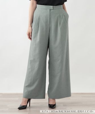 ＜Leilian plus house (Women/大きいサイズ)＞タックワイドパンツ【ＢＯＵＲＧＥ】