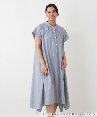 ＜Leilian plus house (Women/大きいサイズ)＞ストライプシャツワンピース【２６年３月カタログ】