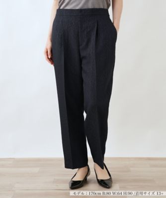 ＜Leilian plus house (Women/大きいサイズ)＞タックテーパードパンツ【ＢＯＵＲＧＥ】