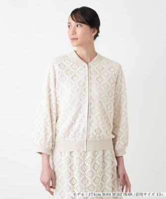 ＜Leilian plus house (Women/大きいサイズ)＞レースブルゾン【ＢＯＵＲＧＥ】
