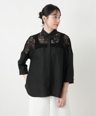 ＜Leilian plus house (Women/大きいサイズ)＞レースドッキングブラウス【２０２６＿４月カタログ】