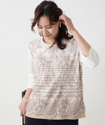 ＜Leilian plus house (Women/大きいサイズ)＞セーター【Ｌｅｉｌｉａｎ　ＷＨＩＴＥ　ＬＡＢＥＬ】