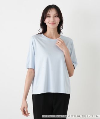 ＜Leilian plus house (Women/大きいサイズ)＞【接触冷感】Ｔシャツ【Ｌｅｉｌｉａｎ　ＷＨＩＴＥ　ＬＡＢＥＬ】