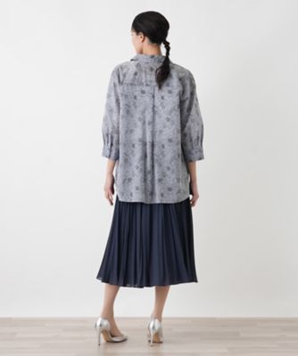 フラワーストライプシャツ | Leilian plus house (Women/大きいサイズ