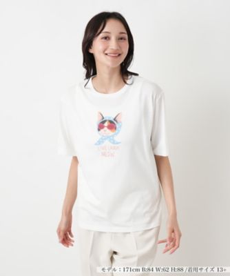 ＜Leilian plus house (Women/大きいサイズ)＞三毛猫プリントＴシャツ【ＮＥＭＩＫＡ】