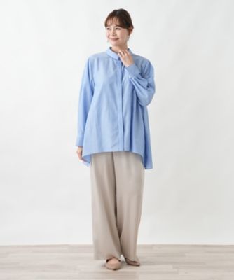 ブザム切替チュニックシャツ【Leilian WHITE LABEL