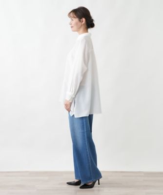 ブザム切替チュニックシャツ【Leilian WHITE LABEL