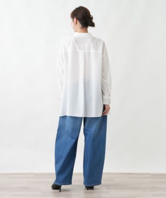 ブザム切替チュニックシャツ【Leilian WHITE LABEL