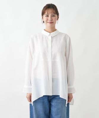 ブザム切替チュニックシャツ【Leilian WHITE LABEL