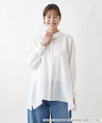 ブザム切替チュニックシャツ【Leilian WHITE LABEL