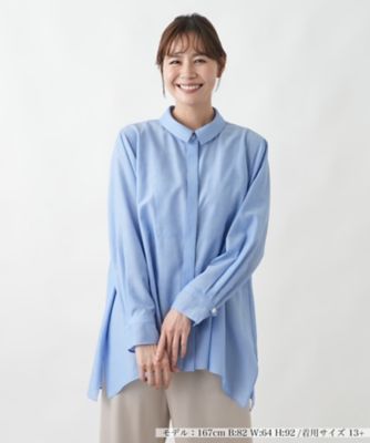 ＜Leilian plus house (Women/大きいサイズ)＞ブザム切替チュニックシャツ【Ｌｅｉｌｉａｎ　ＷＨＩＴＥ　ＬＡＢＥＬ】