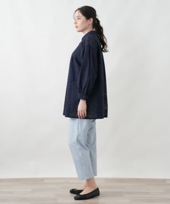 カットワークチュニックブラウス【Leilian WHITE