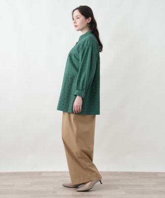 カットワークチュニックブラウス【Leilian WHITE