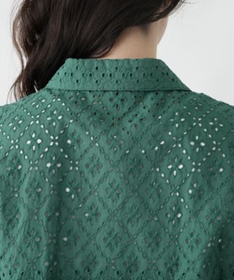 カットワークチュニックブラウス【Leilian WHITE