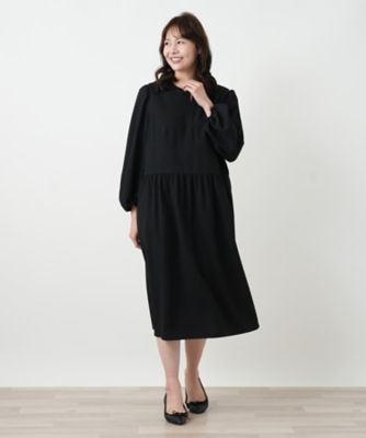 キーホールネックギャザーワンピース【NEMIKA】 | Leilian plus